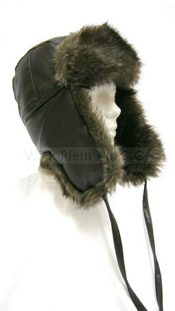 Chapeau de fourrure et cuir brun